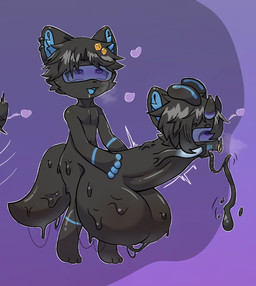 accessory anthro balls barcode barcode_tattoo big_balls big_penis biped black_body black_hair blue_markings blue_mouth blue_tongue blush bodily_fluids breath cock_transformation cum drooling duo ear_piercing ejaculation erection fingerless_(marking) fusion genital_fluids genitals glans goo_transformation hair hair_accessory heart_symbol holding_own_penis holding_penis horn huge_balls huge_penis hyper hyper_balls hyper_genitalia hyper_penis looking_pleasured male male/male markings motion_lines navel nude open_mouth open_smile penis piercing saliva side_view simple_background smile spiral spiral_eyes standing tail tattoo tongue transformation unusual_anatomy unusual_bodily_fluids unusual_cum unusual_genital_fluids vein veiny_penis young young_anthro young_male yumo_jiang 2025 colored hi_res shaded