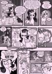 2014 anibaruthecat comic cutie_mark dialogue digital_media_(artwork) duo english_text equid equine eyes_closed female feral friendship_is_magic grin hair hasbro hi_res horn inside mammal monochrome my_little_pony mythological_creature mythological_equine mythology profanity rarity_(mlp) sibling_(lore) sister_(lore) sisters_(lore) smile stairs standing sweetie_belle_(mlp) text unicorn url young young_feral