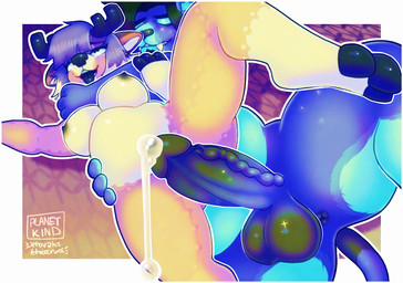 anthro anthro_on_anthro antlers bodily_fluids cum cum_drip cum_on_penis dripping genital_fluids genitals horn male male_anthro penis vein veiny_penis planet_kind leon_(planet_kind) mallory_(planet_kind) deer felid feline lion mammal pantherine hi_res
