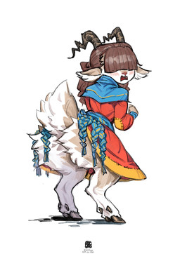 2_horns ambiguous_anthro ambiguous_gender anthro big_butt big_tail blush brown_hair brown_horn butt butt_focus clothed clothing dewclaw_hooves dress embarrassed fur hair hair_over_eyes hooves horn looking_at_viewer looking_back looking_back_at_viewer red_clothing red_dress scut_tail short_tail simple_background solo tail tan_body tan_fur text unguligrade white_background white_body white_fur bleedglaze bovid caprine goat mammal 2025 absurd_res artist_name dated hi_res signature