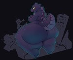 ambiguous_gender anthro big_butt biped butt crossed_arms huge_butt looking_at_viewer simple_background solo standing thick_thighs wide_hips bun-e godzilla_(series) toho godzilla kaiju monster reptile scalie 2022 absurd_res digital_media_(artwork) hi_res