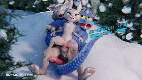 2_penises anal anal_penetration animal_genitalia animal_penis anthro balls bodily_fluids coiling cum cum_inside dialogue duo ejaculation female genital_fluids genitals group hemipenes male male/female male/male multi_genitalia multi_penis nude nude_female nude_male paws penetration penile penile_penetration penile_spines penis penis_in_vagina pink_nose questionable_consent snow text trio vaginal vaginal_penetration vulva winter bizymouse disney zootopia gary_de'snake judy_hopps pawbert_lynxley felid feline lagomorph leporid lynx mammal rabbit reptile scalie snake 16:9 2025 3d_(artwork) digital_media_(artwork) english_text hi_res widescreen