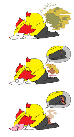 ambiguous_anthro ambiguous_farting ambiguous_gender ambiguous_pooping anthro blush blush_lines blushing_profusely butt crowning_feces cutaway dipstick_tail enjoying_the_go eyes_closed fart fart_cloud feces feces_on_ground feces_pile fur grey_body grey_fur inner_ear_fluff looking_back markings narrowed_eyes open_mouth open_smile pooping pooping_on_self raised_tail red_body red_fur red_inner_ear_fluff scatplay simple_background smile solo sound_effects stink_fumes tail tail_markings text tuft white_background white_body white_fur wide_eyed yellow_body yellow_fur theonetruesinner nintendo pokemon braixen generation_6_pokemon pokemon_(species) hi_res