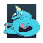 1:1 absurd_res animal_genitalia animal_penis anthro blue_body blue_tail blush blush_lines butt canid canine digital_media_(artwork) ear_frill eeveelution fangs feet fin frill_(anatomy) generation_1_pokemon genitals half-closed_eyes hi_res lidded_eyes looking_at_viewer looking_back lying male mammal marine membrane_(anatomy) multicolored_body narrowed_eyes neck_frill nintendo nude on_side one_eye_closed open_mouth open_smile pawpads paws penis pokemon pokemon_(species) presenting presenting_penis raised_tail simple_background smile smiling_at_viewer solo spread_butt spreading starpeeen tail tapering_penis teeth tongue two_tone_body vaporeon