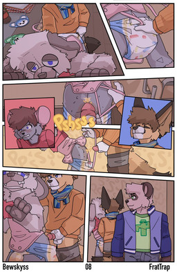 ageplay anthro balls blue_clothing blue_eyes blue_jacket blue_topwear blush bodily_fluids butt clothed clothing costume diaper fraternity fur fursuit genital_fluids genitals green_eyes grey_body grey_fur hair infantilism jacket male mascot multicolored_diaper onesie orange_clothing orange_sweater orange_topwear peeing penis plate roleplay scarf sweater text topwear unclean_diaper undressing urine used_diaper watersports wearing_diaper wet_diaper bewskyss canid canine fox mammal comic english_text hi_res url