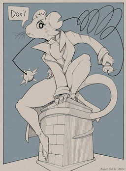 4_toes anthro barefoot bottomless chimney claws clothed clothing dialogue feet female finger_claws fur holding_melee_weapon holding_object holding_weapon jacket long_tail looking_at_viewer melee_weapon notched_ear paws plantigrade snout solo speech_bubble tail text toe_claws toes topwear weapon whiskers gompami mina_the_hollower yacht_club_games mina_(mina_the_hollower) mammal mouse murid murine rat rodent 2025 english_text hi_res