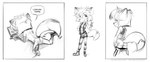 accessory anthro anus armwear biped boots bottomwear butt closed_smile clothing computer cosplay crop_top dialogue electronics eyebrows feet female fishnet_armwear fishnet_clothing flower flower_in_hair footwear genitals gesture gym_leader hair hair_accessory hand_gesture laptop looking_at_object looking_at_viewer looking_back looking_back_at_viewer lying midriff mouth_closed navel nude on_front pawpads paws plant pussy shirt shoes short_hair shorts simple_background smile soles solo sound_effects speech_bubble standing text toes topwear undressing v_sign white_background young young_anthro young_female horemheb nintendo pokemon alex_(horemheb) misty_(pokemon) canid canine fox mammal 2025 absurd_res english_text hi_res monochrome multiple_images sketch url