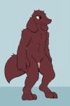 2020 2:3 alien anthro biped canid canine digital_media_(artwork) digitigrade flaccid fluffy fluffy_tail full-length_portrait genitals hi_res kitol lagotrope long_ears male mammal muscular muscular_anthro muscular_male neumono nude penis portrait simple_background solo tail tired