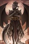 anthro armor black_knight_sword broadsword clothed clothing detailed_background female greatsword holding_melee_weapon holding_object holding_sword holding_weapon melee_weapon membrane_(anatomy) membranous_wings solo standing sword tail weapon wings andyd dark_souls fromsoftware mythology meadow_(meadow.dragon) dragon mythological_creature mythological_scalie scalie 2019 digital_media_(artwork)