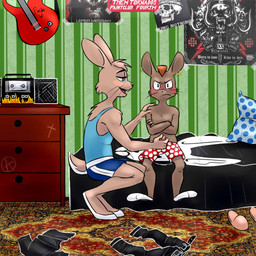 angry anthro blush bottomwear boxers_(clothing) clothing duo ear_piercing ear_ring erection genitals handjob male male/male mohawk penile penis piercing ring_piercing sex shorts shota sportswear text underwear young luna_golubaya soyuzmultfilm well_just_you_wait! zayats_(wjyw) hare lagomorph leporid mammal 1:1 absurd_res english_text hi_res father_(lore) father_and_child_(lore) father_and_son_(lore) incest_(lore) parent_(lore) parent_and_child_(lore) parent_and_son_(lore) son_(lore)