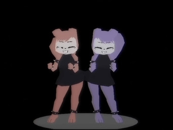 anthro armband barefoot bracelet curvy_figure dancing duo feet female fluffy fluffy_tail front_view fur grin happy hourglass_figure jewelry legband low_poly purple_body purple_fur red_body red_fur smile spiked_bracelet spiked_legwear spikes tail e254e kary_(e254e) kyra_(e254e) mammal rodent sciurid tree_squirrel 3d_(artwork) 3d_animation 4:3 animated digital_media_(artwork) hi_res no_sound short_playtime video