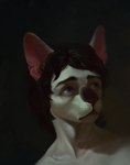 anthro blue_eyes hair male nude short_hair solo bra1neater domestic_cat felid feline felis mammal 2022 digital_media_(artwork) headshot_portrait hi_res portrait