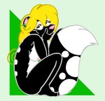 blonde_hair breasts ear_piercing ear_ring female hair piercing ring_piercing tabbiewolf thoe_(tabbiewolf) mammal mephitid skunk low_res