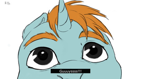 angry bangs bent_legs black_eyebrows black_eyes blue_body blue_fur buckteeth close-up cutie_mark duo ears_down eyebrows feathering feral food food_on_face freckled_face freckles fur gesture green_mane green_tail grey_hooves happy holding_object holding_plate hooves horn looking_at_another looking_at_viewer low-angle_view male mane medium_tail motion_lines open_mouth open_smile orange_eyebrows orange_mane pancake pink_tongue pivoted_ears plate quadruped short_mane simple_background smile smiling_at_another smiling_at_viewer tail talking_to_viewer teeth text thick_thighs tongue unguligrade waving waving_at_viewer white_background yelling yelling_at_viewer young young_feral young_male rayrage sound_warning friendship_is_magic hasbro my_little_pony mythology snails_(mlp) snips_(mlp) equid equine mammal mythological_creature mythological_equine unicorn 16:9 2024 2d_animation animated artist_name digital_media_(artwork) english_description english_text flat_colors hi_res meme russian_audio russian_description short_playtime sound subtitled video widescreen