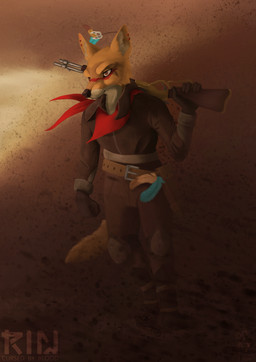 5_fingers anthro beak belt biped bodypaint brown_body brown_eyes brown_fur brown_nose clothed clothed_anthro clothed_female clothing detailed_background dust dust_cloud ear_piercing ear_ring ear_tuft face_paint facial_markings feathers female fingers front_view fur glistening glistening_eyes gloves gun handwear head_markings holding_object holding_weapon holster kerchief knee_pads markings piercing ranged_weapon ring_piercing solo standing tail tan_body tan_fur tuft walking weapon wind hyacinth1971 laika_aged_through_blood rin_cursed_by_blood rin_(rin_cursed_by_blood) canid canine canis coyote mammal 2026 absurd_res colored detailed digital_drawing_(artwork) digital_media_(artwork) full-length_portrait hi_res portrait shaded signature watermark