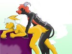 ambiguous_gender ambiguous_penetrating ambiguous_penetration anthro doggystyle duo female female/ambiguous from_behind_position hair humping implied_female penetration sex tail_penetration tailfuck wolfsknight nintendo pokemon eeveelution generation_1_pokemon generation_2_pokemon houndoom jolteon pokemon_(species) 4:3