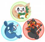 ambiguous_gender beak blush featureless_crotch feral looking_at_viewer looking_back open_beak open_mouth simple_background smile solo white_background doneru nintendo pokemon avian felid feline generation_7_pokemon litten mammal marine pinniped pokemon_(species) popplio rowlet 2016 hi_res multiple_images