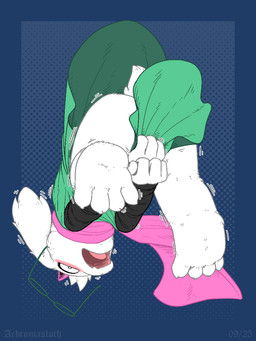 ambiguous_gender anthro blush bottomless clothed clothing covering covering_crotch covering_self embarrassed eyewear feet fur glasses hindpaw horn no_underwear open_mouth paws pink_horn robe scarf simple_background solo tail white_body white_fur achromasloth deltarune undertale_(series) ralsei bovid caprine darkner mammal monster 2025 3:4 absurd_res aliasing binary_drawing colored digital_drawing_(artwork) digital_media_(artwork) flat_colors hi_res signature