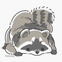 ass_up belly black_eyes black_nose chibi dot_eyes feral fur grey_body grey_fur jack-o'_pose overweight pose simple_background simple_eyes solo white_background yencatx mammal procyonid raccoon 1:1 2021