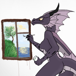 anthro breasts butt female genitals horn nipples simple_background smile solo tail vulva wings judy_anon mythology anon judy dragon mammal mythological_creature mythological_scalie reptile scalie 1:1 digital_drawing_(artwork) digital_media_(artwork)