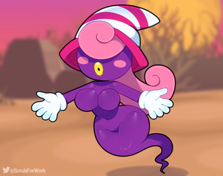 big_breasts blush breasts clothing featureless_breasts female ghost_tail gloves hair hair_over_eyes handwear hat headgear headwear legless lips looking_at_viewer not_furry nude open_mouth outside pink_hair purple_body shadow solo spread_arms text thick_thighs twitter_logo white_clothing white_gloves white_handwear wide_hips yellow_lips somescrub mario_bros nintendo paper_mario twitter vivian_(mario) ghost humanoid shadow_siren spirit 2020 digital_media_(artwork) english_text hi_res