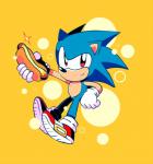 anthro biped bread chili_dog clothing food footwear gloves hair hair_bun handwear hot_dog humanoid_pointy_ears looking_at_viewer male meat pointy_ears quills_(anatomy) shoes simple_background smile socks solo yellow_background nkognz sega sonic_the_hedgehog_(series) sonic_the_hedgehog eulipotyphlan hedgehog mammal 2019 absurd_res hi_res