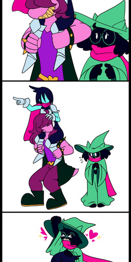 anthro clothed clothing eyewear female fur glasses group hair heart_symbol male scarf simple_background smile teeth ryn_(artist) deltarune undertale_(series) kris_dreemurr ralsei susie_(deltarune) bovid caprine darkner goat human mammal reptile scalie 2018 absurd_res digital_media_(artwork) hi_res