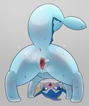 anus blue_body blue_eyes blush bodily_fluids butt clitoris female feral genital_fluids genitals looking_at_viewer open_mouth pussy simple_background solo spread_pussy spreading urethra vaginal_fluids park_horang nintendo pokemon eeveelution generation_1_pokemon pokemon_(species) vaporeon absurd_res hi_res