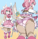 alternative_fashion anthro blue_eyes blush breasts butt camel_toe clothed clothing countershading female female_anthro fluffy footwear fur hair j-fashion kemono lolita_(fashion) looking_at_viewer looking_back looking_back_at_viewer magical_girl_outfit magical_girl_wand multicolored_body multicolored_fur panties pink_clothing pink_hair pink_panties pink_underwear solo staff sweet_lolita tail tail_under_skirt tan_body tan_fur two_tone_body two_tone_fur underwear upskirt white_body white_fur koorinezumi canid canine canis mammal wolf 2023 digital_drawing_(artwork) digital_media_(artwork) hi_res multiple_images pastel_theme