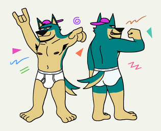 anthro armpit_hair backwards_baseball_cap backwards_hat barefoot baseball_cap beard black_nose blue_body blue_fur body_hair briefs briefs_only bulge butt clothed clothing detailed_background eyebrows facial_hair feet flexing_muscles fur hat headgear headwear male monotone_briefs monotone_clothing monotone_underwear navel nipples open_mouth open_smile purple_baseball_cap sharp_teeth simple_background smile solo tan_body tan_fur teeth teeth_showing thick_eyebrows tighty_whities tongue_showing toony topless topless_anthro topless_male underwear underwear_only white_background white_briefs white_clothing white_underwear eddicus eduardo_(eddicus) canid canine mammal hi_res