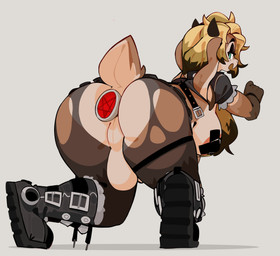 anal anal_penetration anthro areola backsack balls barely_visible_genitalia barely_visible_penis biped boots bottomwear breasts butt buttplug buttplug_in_ass buttplug_insertion clothing footwear genitals gynomorph horn intersex nipple_tape object_in_ass pasties penetration penis perineum plug_(sex_toy) plug_insertion presenting presenting_hindquarters scut_tail sex_toy sex_toy_in_ass sex_toy_insertion shoes short_tail skirt solo tail tape thick_thighs topwear neceet lagomorph leporid mammal rabbit absurd_res hi_res