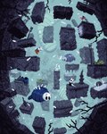 2_horns ambiguous_gender biped black_body black_eyes branch feral flying group holding_melee_weapon holding_object holding_weapon hood horn lying melee_weapon nail_(weapon) on_back on_ground outside plant standing weapon white_head wings daydreamer94 hollow_knight team_cherry the_knight_(hollow_knight) tiso_(hollow_knight) arthropod vessel_(species) 2025 digital_media_(artwork) pixel_(artwork)