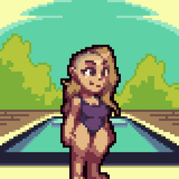 animated_gif anthro black_body blinking clothing detailed_background female gender_transformation height_reduction male mottled mottled_body mottled_skin one-piece_swimsuit pool_toy pooltoy_transformation solo species_transformation swimming_pool swimwear transformation caimbra12 human mammal 1:1 2025 animated digital_media_(artwork) pixel_(artwork) pixel_animation short_playtime