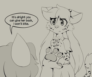 4_fingers anthro blush blush_lines bothered bottomwear claws clothed clothed_anthro clothed_female clothing crop_top dialogue eyebrows eyelashes eyewear female finger_claws fingers fully_clothed fully_clothed_anthro fully_clothed_female glasses group holding_another holding_partner larger_female pawpads pigtails shirt size_difference skirt smaller_female snout speech_bubble text topwear trio twintails_(hairstyle) wearing_glasses worried muhny chloe_(muhny) edie_(muhny) kim_(muhny) domestic_cat felid feline felis mammal mouse murid murine rodent english_text monochrome sketch