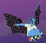 90's_theme anthro bat_wings clothed clothing eyewear male membrane_(anatomy) membranous_wings pantsless pantsless_anthro pattern_clothing patterned_fur skateboard skateboard_trick skateboarding solo sunglasses unnatural_colors vehicle wing_pattern wings irradiatedpiratebooty ray_(irradiatedpiratebooty) bat mammal hi_res