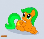 cutie_mark feathered_wings feathers female feral green_eyes green_hair hair looking_at_viewer lying quadruped simple_background solo tail wings danjedi1 prettykitty hasbro my_little_pony mythology fan_character sunkiss equid equine mammal mythological_creature mythological_equine pegasus 2012