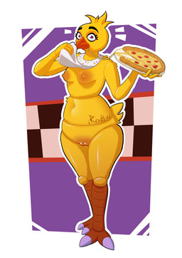 anthro areola avian_feet barely_visible_genitalia barely_visible_vulva beak beak_closed bib breasts eyelashes feathers female food genitals head_feathers head_tuft holding_food holding_object holding_pizza looking_at_viewer machine mouth_closed navel nipples non-mammal_breasts non-mammal_navel non-mammal_nipples non-mammal_vulva nude orange_areola orange_nipples overweight overweight_anthro overweight_female pizza purple_eyes small_breasts solo tail tail_feathers thick_thighs tuft vulva wide_hips yellow_body yellow_feathers redhex five_nights_at_freddy's scottgames chica_(fnaf) avian bird chicken galliform phasianid robot absurd_res hi_res