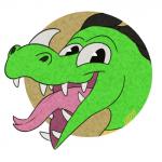 1:1 2017 dragon forked_tongue green_body green_scales headshot_portrait icon may825 mythological_creature mythological_scalie mythology open_mouth pink_tongue portrait scales scalie sharp_teeth simple_background solo teeth tongue tongue_out toony white_background