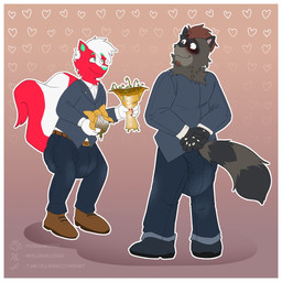 anthro bodily_fluids clothed clothing diaper diaper_bulge diaper_under_clothing feces genital_fluids male male/male marriage_proposal pooping soiled_diaper soiling soiling_diaper solo suit unclean_diaper urine used_diaper wearing_diaper wet wet_diaper wetting wetting_diaper possumkiddo sacchi_(permastank) mammal mephitid procyonid raccoon skunk 1:1 2024 hi_res