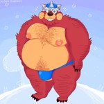 anthro belly big_belly blue_clothing blue_underwear bulge clothing male moobs nipples overweight overweight_male smile solo underwear funzeesweet mario_bros nintendo super_mario_galaxy major_burrows eulipotyphlan mammal mole_(animal) undergrunt 1:1 2024