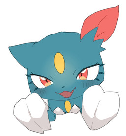 2_claws ambiguous_gender blue_body blue_ears blush blush_lines claws clothing eyelashes feral finger_claws leotard looking_at_viewer looking_up looking_up_at_viewer open_mouth rawr red_ears red_eyes semi-anthro simple_background smile smiling_at_viewer solo standing white_background white_clothing white_leotard white_sclera yakiniku628 nintendo pokemon generation_2_pokemon pokemon_(species) sneasel 2026 colored