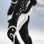 anthro black_body black_fur butt butt_shot fluffy fur male realistic solo spots tribal black-buck_(artist) black-buck_(character) deer mammal 1:1