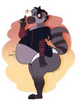 anthro belly big_butt bodily_noises briefs butt clothing dessert ear_piercing femboy food ice_cream male overweight overweight_anthro overweight_male piercing rumbling_stomach side_view slightly_chubby solo sound_effects sweater topwear underwear darkcresentskymin rye_(darkcresentskymin) mammal procyonid raccoon hi_res