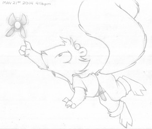 anthro barefoot belt bottomwear clothing denim denim_bottomwear denim_clothing duo feet fluffy fluffy_tail furgonomics jeans levitating male pants reaching shirt side_view solo_focus t-shirt tail text topwear wide_eyed young young_anthro mizzyam rickie_squirrel fairy mammal rodent sciurid tree_squirrel 2014 absurd_res english_text graphite_(artwork) greyscale hi_res monochrome traditional_media_(artwork)