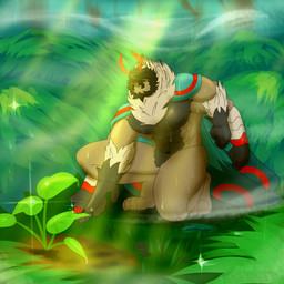 4_arms antennae_(anatomy) anthro barazoku beard black_body body_hair brown_body facial_hair forest green_body grey_body happy_trail male multi_arm multi_limb muscular muscular_anthro muscular_male nature neck_tuft nipples nude outside pecs plant pubes red_body solo tree tuft turquoise_body wings zordykeaboo home_zomewhere_else mothoc arthropod beetle cucujoid insect ladybug lepidopteran moth 1:1 absurd_res hi_res