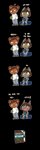 anthro clothing duo female male male/female simple_background snack text transparent_background pipepo cha_hieun kim_soohyun bear canid canine canis domestic_dog mammal absurd_res alpha_channel hi_res korean_text translated