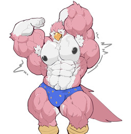 5_fingers abs anthro areola armpit_hair barazoku beak biceps big_bulge big_muscles big_pecs biped black_areola black_nipples blue_clothing blue_underwear body_hair bulge chest_tuft closed_smile clothed clothed_anthro clothed_male clothing countershade_face countershade_feathers countershade_legs countershade_neck countershade_torso countershading feathers fingers fist flexing flexing_bicep forearm_muscles front_view gloves_(marking) hand_behind_head happy_trail huge_muscles humanoid_hands hyper hyper_muscles latissimus_dorsi looking_aside male male_anthro markings monotone_background motion_lines mouth_closed multicolored_body multicolored_feathers muscular muscular_anthro muscular_male muscular_thighs navel nipples non-mammal_navel non-mammal_nipples pecs pink_body pink_feathers quads raised_arms red_eyes scuted_legs scutes serratus simple_background smile solo standing tail tail_feathers topless topless_anthro topless_male triceps tuft two_tone_body two_tone_feathers underwear underwear_only vein veiny_muscles white_armpit_hair white_background white_body white_countershading white_feathers white_hands yellow_beak yellow_legs neonavis navi_(navisdx) avian bird digital_drawing_(artwork) digital_media_(artwork) hi_res portrait shaded three-quarter_portrait
