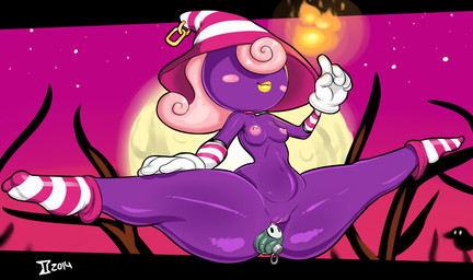 areola breasts clothing crossgender explosive_insertion explosives female fire flexible footwear genitals gloves grenade hair handwear hat headgear headwear legwear lips moon mostly_nude nipples not_furry pink_hair pink_nipples purple_body purple_skin small_breasts socks solo splits spread_legs spreading vulva weapon white_clothing white_gloves white_handwear yellow_lips gray_impact mario_bros nintendo paper_mario vivian_(mario) ghost humanoid shadow_siren spirit 2014 digital_media_(artwork)