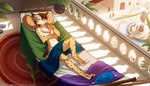 2023 5_fingers 7:4 adobe_photoshop_(artwork) ambiguous_gender anthro arm_on_stomach arm_tuft balcony bare_arms bare_butt bare_legs bare_shoulders bare_thighs bedroom_eyes bent_leg black_pawpads blep blue_eyes blue_towel brown_body brown_fur brown_hair building butt cast_shadow cheek_tuft chest_tuft clawed_fingers claws clothed clothing collarbone colored conditional_dnp convenient_censorship covering covering_crotch crotch_lines curtains detailed_background digital_media_(artwork) digitigrade dimple doorway drapery ear_tuft english_text extended_arm extended_leg eyebrow_through_hair eyebrows facial_tuft feet felid feline femboy fingers floating_rocks fluffy fluffy_tail footwear fur glistening glistening_eyes green_leaves group hair hair_over_eye half-closed_eyes hammock hi_res house inner_ear_fluff keidran leaf leg_stretch leg_tuft looking_at_viewer lying lynx lynx_prince_(twokinds) male male_anthro mammal markings morning multicolored_body multicolored_fur narrowed_eyes navel nude nude_anthro nude_male on_back on_hammock one_eye_closed one_eye_obstructed open_mouth outside palm_tree pawpads paws pillow plant plant_pot pose potted_plant prince pupils raised_arms raised_eyebrows red_curtains red_rug royalty sandals seductive shaded shadow short_hair short_tail shoulder_tuft side_butt slim_anthro slim_male smile soft_abs solo_focus spots spotted_arms spotted_body spotted_cheeks spotted_ears spotted_fur spotted_hands sunny tail tan_body tan_fur text toe_claws toes tom_fischbach tongue tongue_out towel towel_only translucent translucent_hair tree tuft twokinds urban v-cut ventral_groove wide_hips window