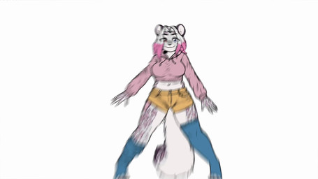anthro bottomwear clothed clothing dancing dressing_up female happy heterochromia highlights_(coloring) hoodie legwear lgbt_pride looking_at_viewer markings midriff music navel pansexual_pride_clothing pansexual_pride_colors panties pink_clothing pink_panties pink_underwear pride_colors shorts simple_background simple_coloring solo spots spotted_body spotted_markings spotted_tail stockings tail tail_markings topwear underwear not_a_lil_pesto rat_dance jannet_cornwall felid feline mammal pantherine snow_leopard 16:9 animated hi_res huge_filesize long_playtime sound video widescreen
